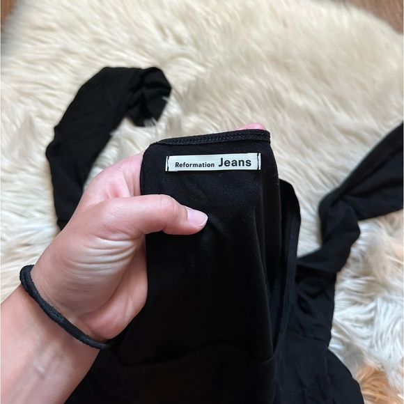 REFORMATION Elisa Wrap Dress In Black - Picture 6 of 7